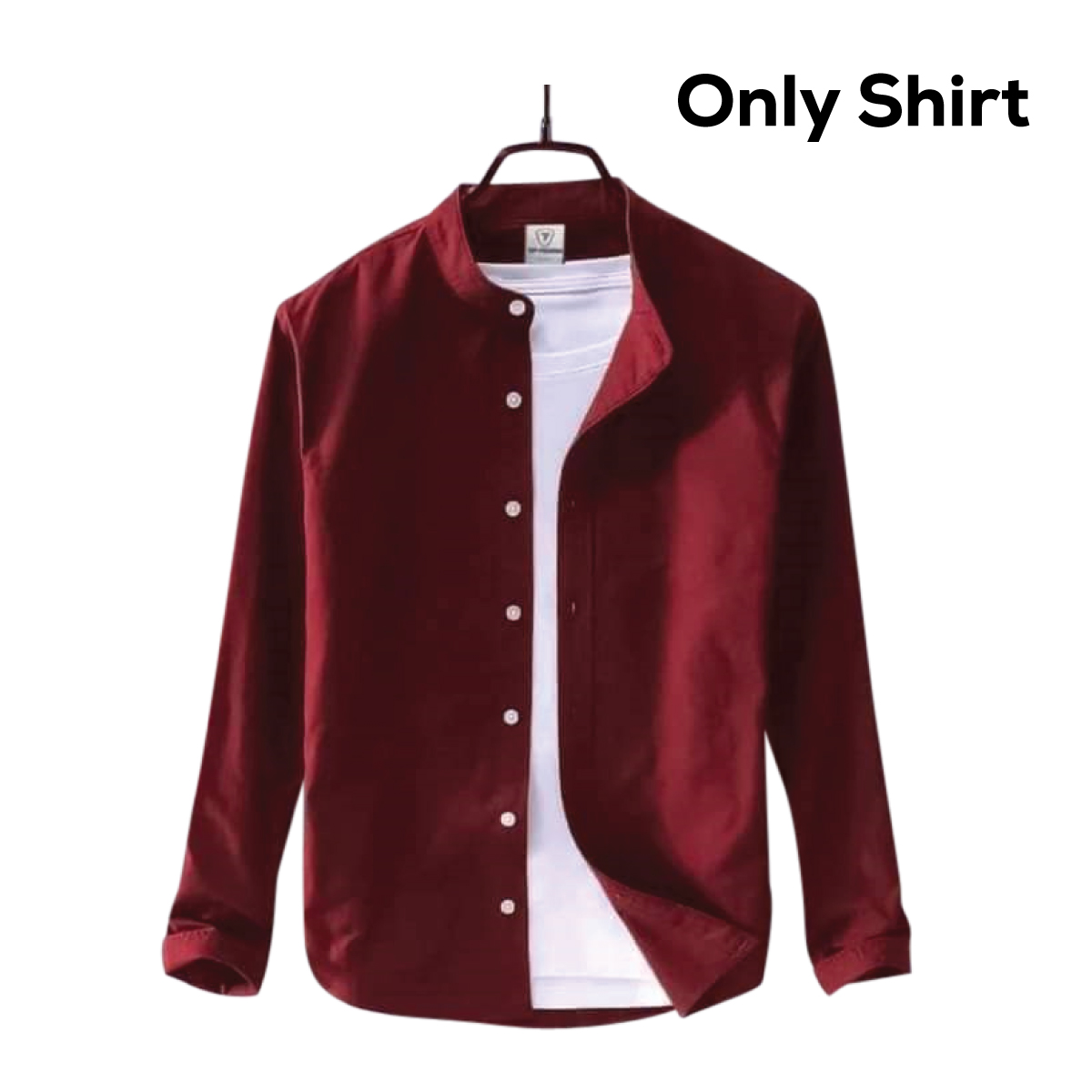 Men's Solid Colour Ban Color Shirt (Light Maroon) M3105