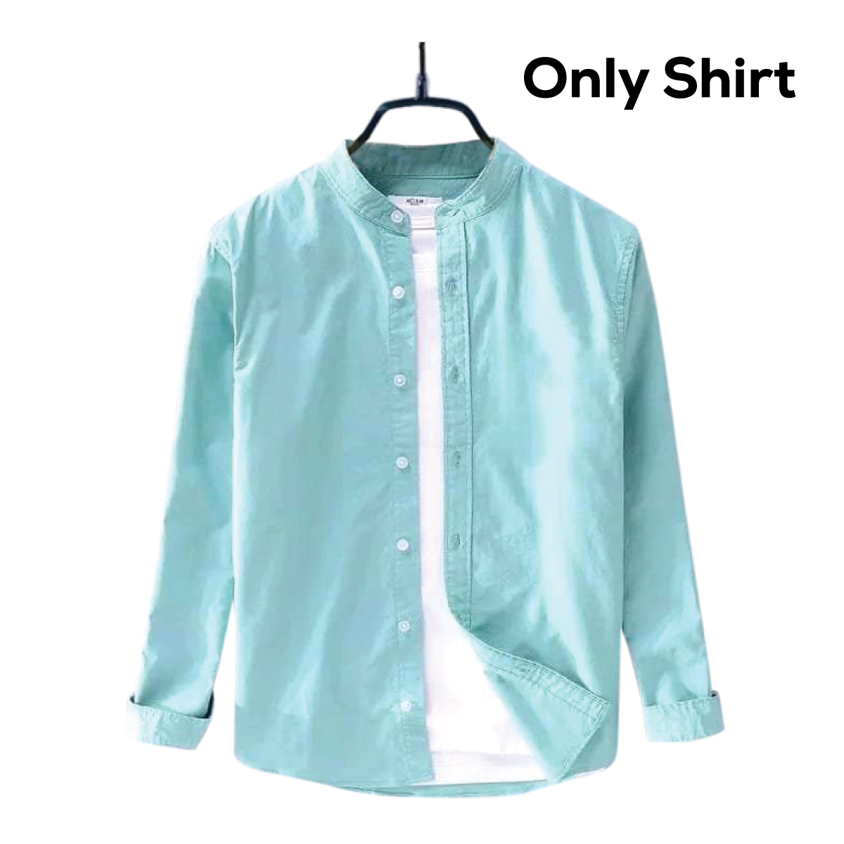 Men's Solid Colour Ban Color Shirt (Paste) M3108