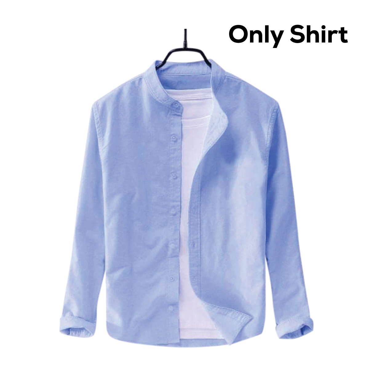 Men's Solid Colour Ban Color Shirt (Sky) M3109