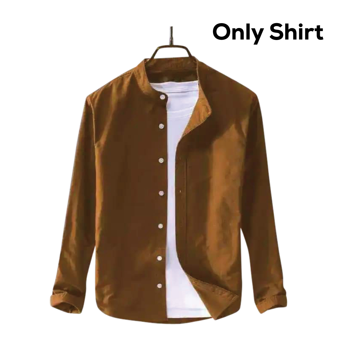 Men's Solid Colour Ban Color Shirt (Golden) M3212