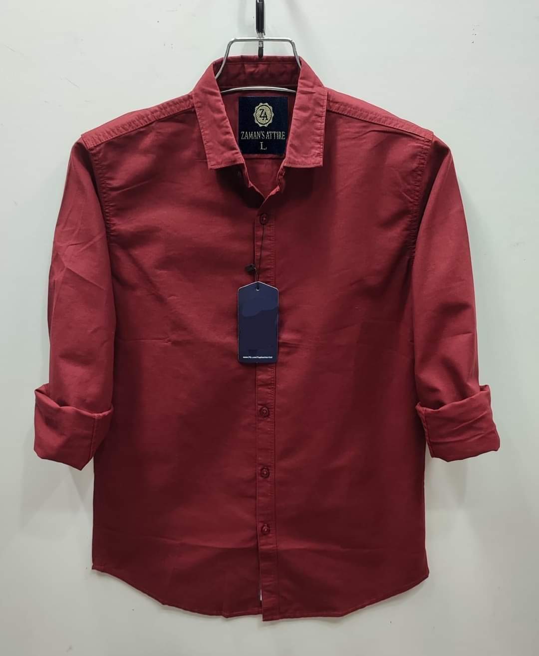 Men's Solid Colour Cotton Shirt (Meroon) M3216