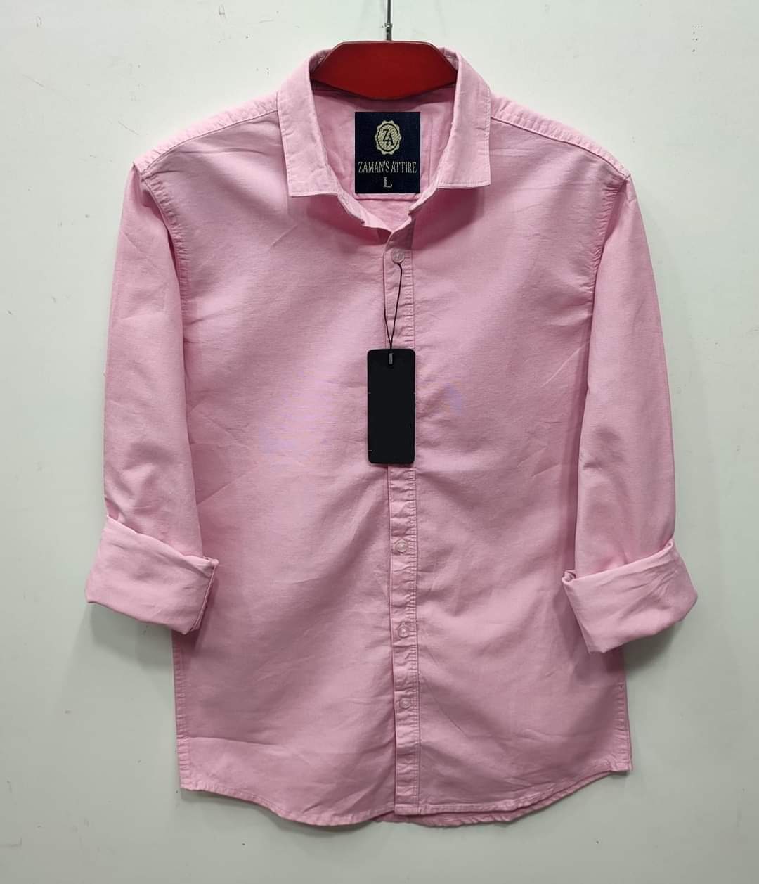 Men's Solid Colour Color Shirt (Lite pink) M3220