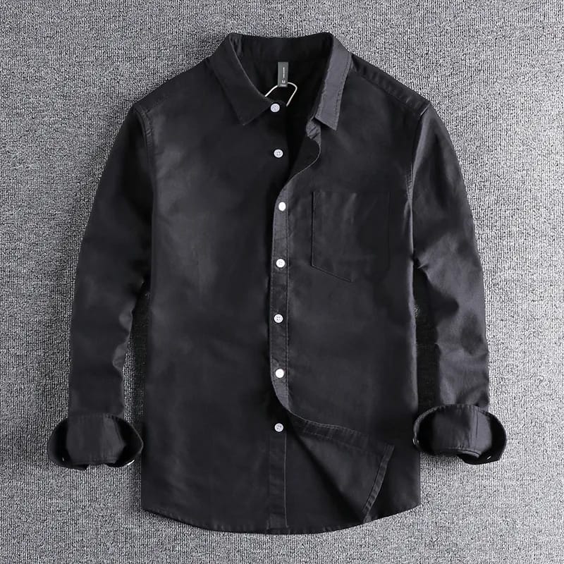 Men's Solid Colour Color Shirt (Black) M3812