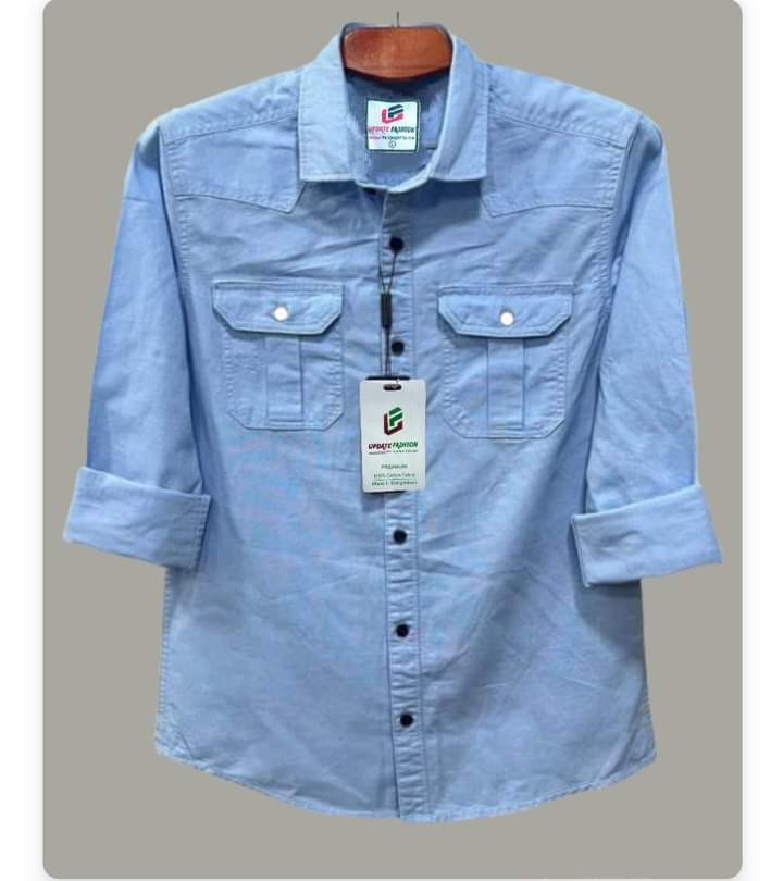 Double Pocket Shirt for Men (Sky) M3120