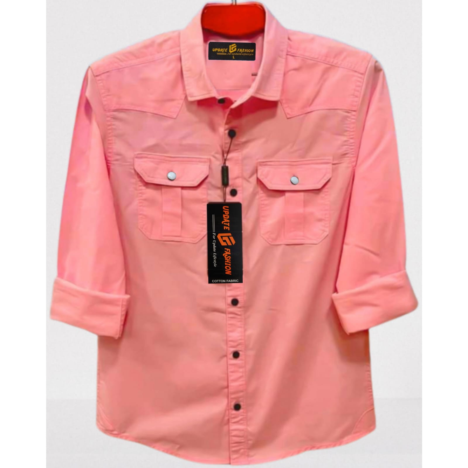 Double Pocket Shirt for Men (Pink) M3825